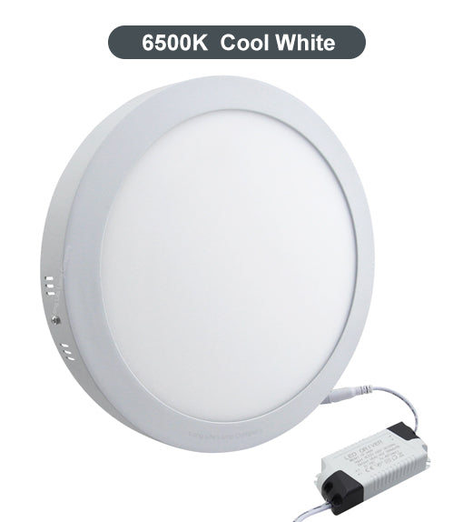 18w Surface Mount LED Round Panel 6500K Cool White 225mm