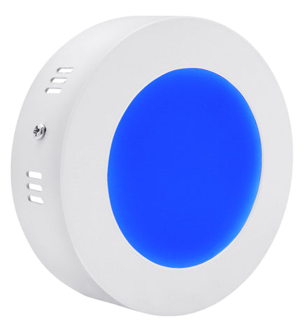 6w Surface Mount Ceiling LED Round Panel Blue 120mm
