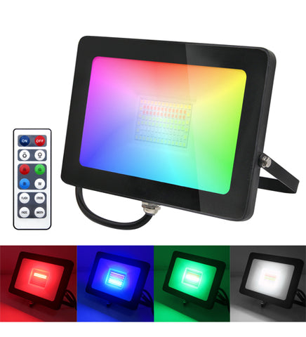30w LED Colour Changing Floodlight IP65 RGBW