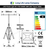 60w LED Twin Tripod Work Light IP65 6500k Energy Rating A
