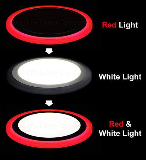18w Recessed Ceiling LED Round Panel Red 242mm