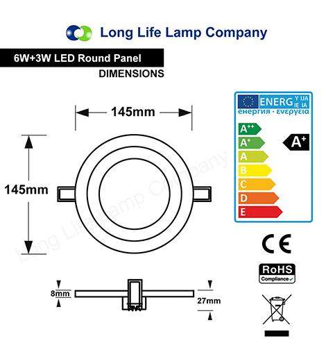 6w Recessed Ceiling LED Round Panel Red 145mm