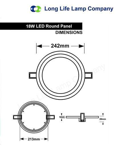 18w Recessed Ceiling LED Round Panel Blue 242mm