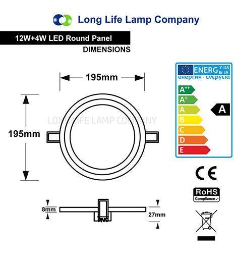 12w Recessed Ceiling LED Round Panel Blue 195mm