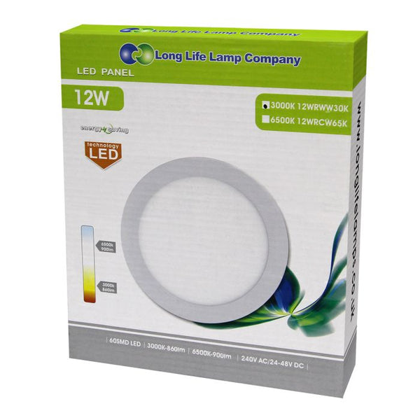 12w LED Round Ceiling Panel 3000k Warm White - PanelHut Free Delivery on all orders