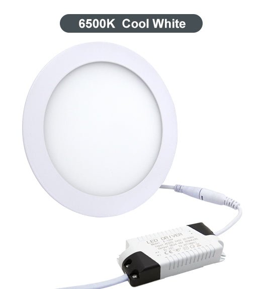 12w LED Round Ceiling Panel 6500k Cool White - PanelHut Free Delivery on all orders