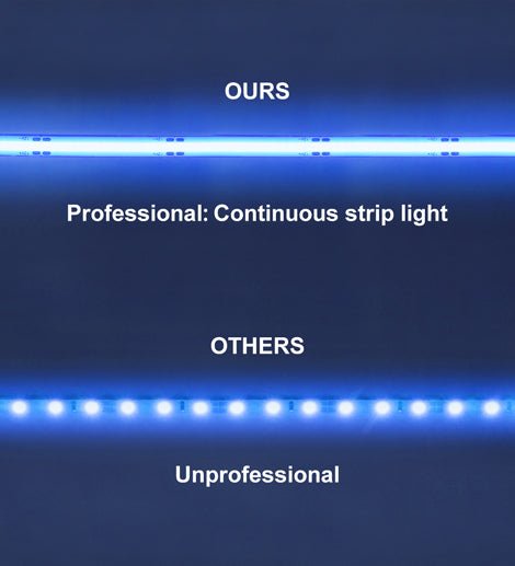 12W LED Tape Strip Light IP65 Continuous COB Illumination 5m 12V Blue - PanelHut Free Delivery on all orders