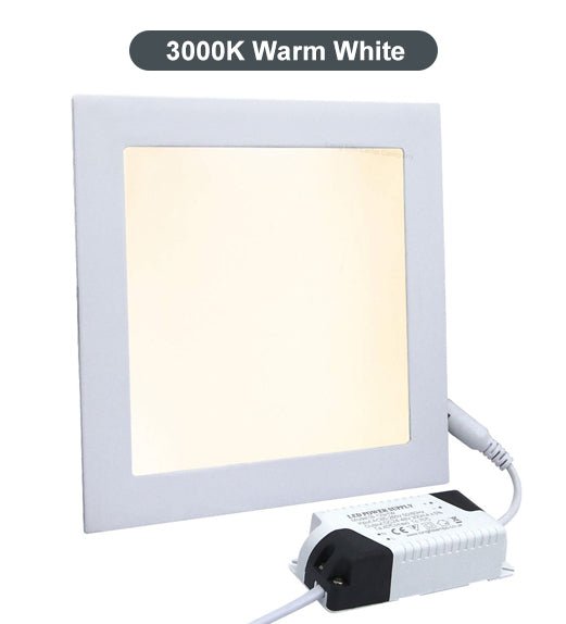 12W recessed LED square panel 170x170 warm white light
