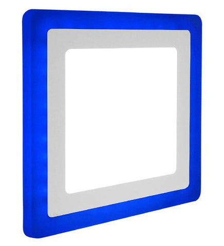 12W blue and white recessed LED square panel 192x192