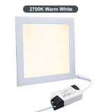 18w Recessed Ceiling LED Square Panel 2700K Warm White 225 x 225