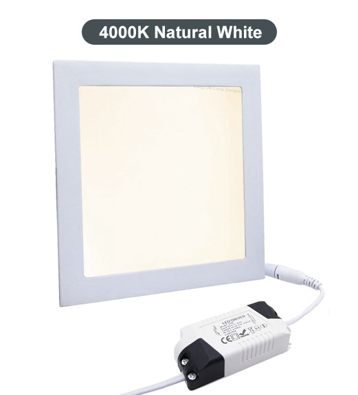 18w Recessed Ceiling LED Square Panel 4000K White 225 x 225