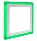 18w Recessed LED Square Panel Green 242 x 242