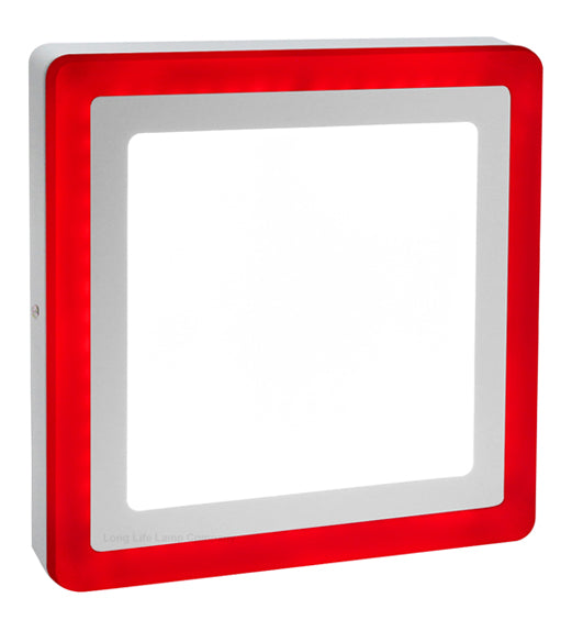 18w Surface Mount Ceiling LED Square Panel Red 245 x 245