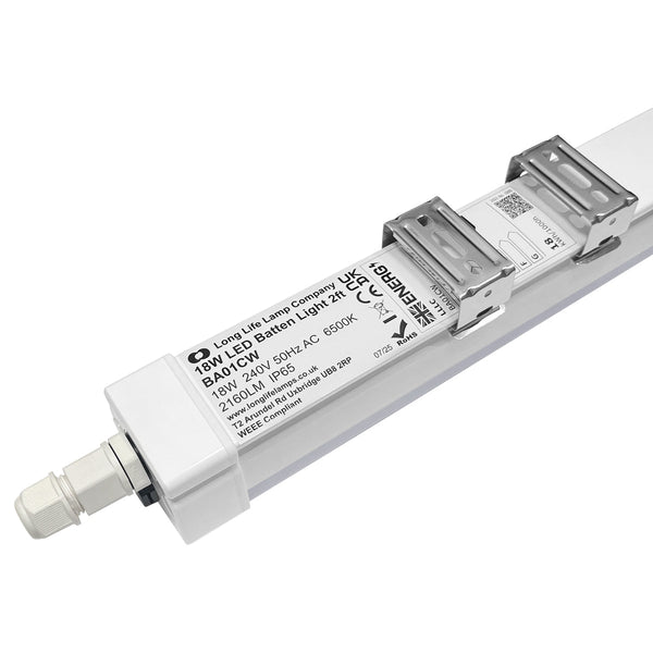 18w 2ft LED Ceiling Batten Light 6500k IP65 BA01CW - PanelHut Free Delivery on all orders