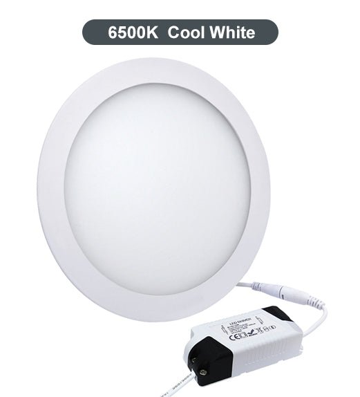 18w LED Round Recessed Ceiling Panel 6500k Cool White - PanelHut Free Delivery on all orders