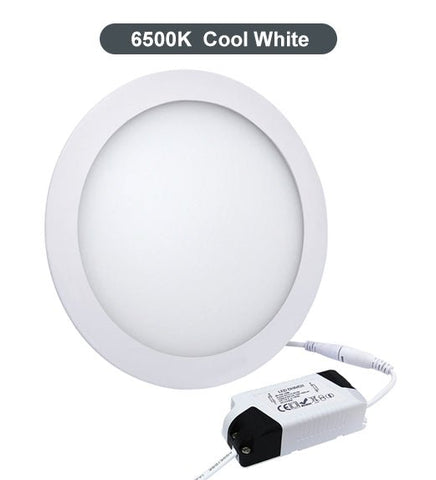 18w LED Round Recessed Ceiling Panel 6500k Cool White - PanelHut Free Delivery on all orders
