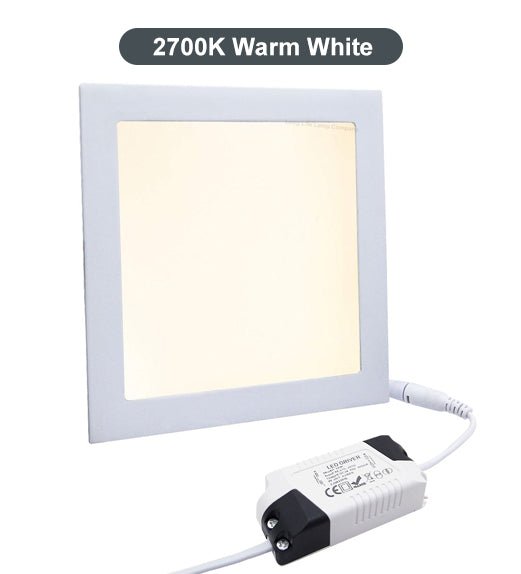 18W recessed LED panel 225x225 warm white ceiling light