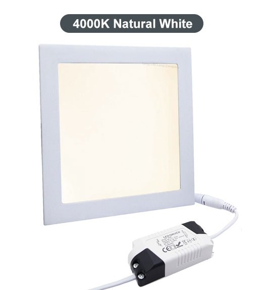 18w Recessed Ceiling LED Square Panel 4000K White 225 x 225 - PanelHut Free Delivery on all orders