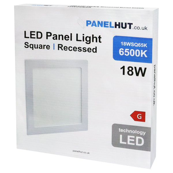 18w Recessed Ceiling LED Square Panel 6500K Cool White 220 x 220 - PanelHut Free Delivery on all orders