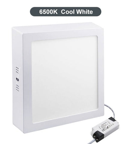 18W surface mount LED square panel 225x225 cool white
