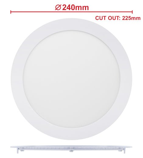 20W LED PANEL LIGHT ROUND RECESSED 240mm x 240mm 6500K 20WR65K - PanelHut Free Delivery on all orders