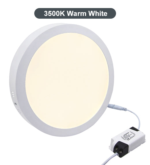24w Surface Mount LED Round Panel 3500K Warm White 300mm