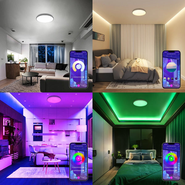 24w WiFi Smart Ceiling Light Round LED RGB App and Remote Control Dimmable WF03 - PanelHut Free Delivery on all orders