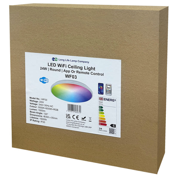 24w WiFi Smart Ceiling Light Round LED RGB App and Remote Control Dimmable WF03 - PanelHut Free Delivery on all orders