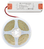 Warm White LED Tape Strip Light Continuous COB Illumination 5 Metres 12v