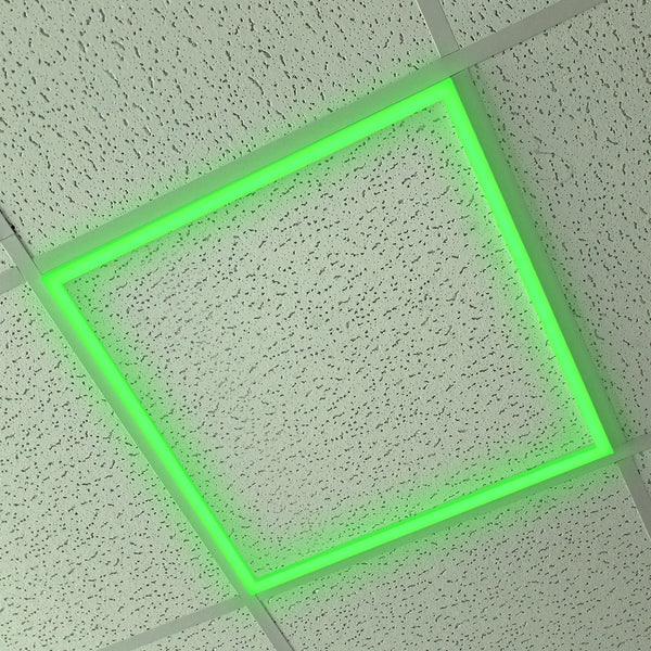 40w LED Edge Lit Border 600 x 600 Recessed Ceiling Light Green PFL40G - PanelHut Free Delivery on all orders