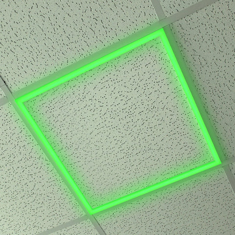 40w LED Edge Lit Border 600 x 600 Recessed Ceiling Light Green PFL40G - PanelHut Free Delivery on all orders