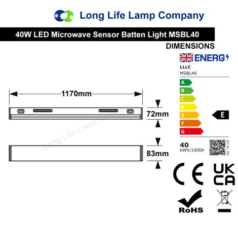 40W LED Microwave Sensor Ceiling Batten Light 4 feet 6500k Remote MSBL40 - PanelHut Free Delivery on all orders