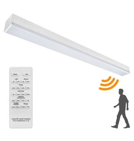 40W LED Microwave Sensor Ceiling Batten Light 4 feet 6500k Remote MSBL40 - PanelHut Free Delivery on all orders