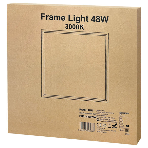 48w LED Edge Lit Border 600 x 600 Recessed Ceiling Light 3000k Warm White - PanelHut Free Delivery on all orders