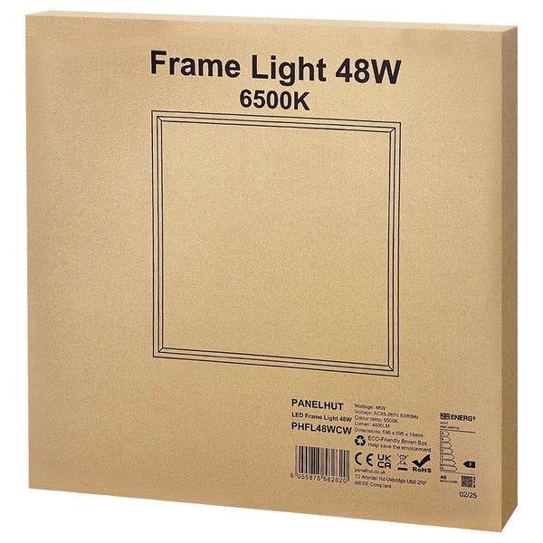 48w LED Edge Lit Border 600 x 600 Recessed Ceiling Light 6500k High Lumen - PanelHut Free Delivery on all orders