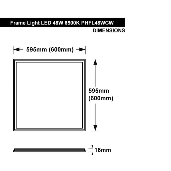 48w LED Edge Lit Border 600 x 600 Recessed Ceiling Light 6500k High Lumen - PanelHut Free Delivery on all orders