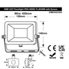 Motion activated 50W LED floodlight 6500K cool white IP65 outdoor security lamp