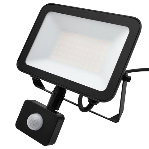 50W LED floodlight with PIR sensor 6500K black IP65 outdoor security light