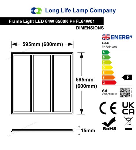 64w LED 600 x 600 Edge Lit Border Line Recessed Ceiling Light 6500k Cool White 64W01 - PanelHut Free Delivery on all orders