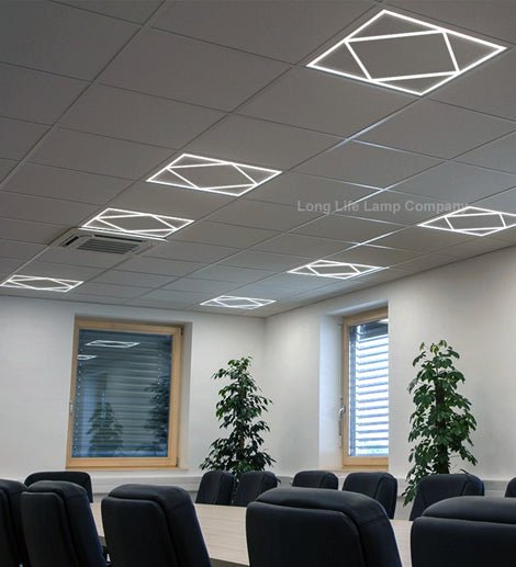 64w LED 600 x 600 Panel Diamond Border Line Recessed Ceiling Light Cool White 64W02 - PanelHut Free Delivery on all orders