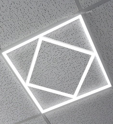 64w LED 600 x 600 Panel Diamond Border Line Recessed Ceiling Light Cool White 64W02 - PanelHut Free Delivery on all orders