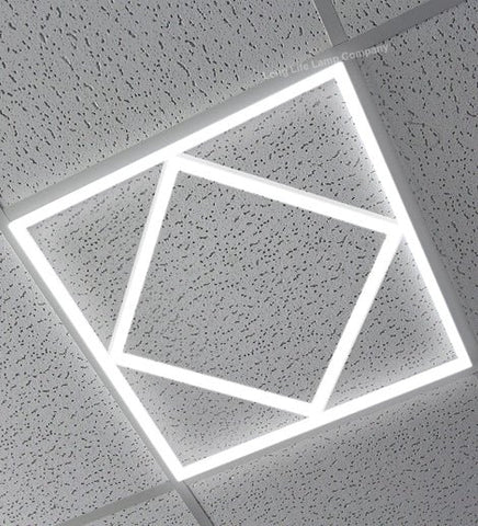 64w LED 600 x 600 Panel Diamond Border Line Recessed Ceiling Light Cool White 64W02 - PanelHut Free Delivery on all orders