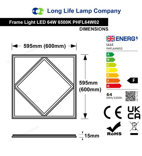 64w LED 600 x 600 Panel Diamond Border Line Recessed Ceiling Light Cool White 64W02 - PanelHut Free Delivery on all orders