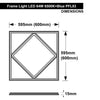 64w LED 600 x 600 Panel Diamond Border Line Recessed Ceiling Light Cool White and Blue PFL03 - PanelHut Free Delivery on all orders