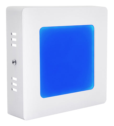 6w Surface Mount Ceiling LED Square Panel Blue 116 x 116