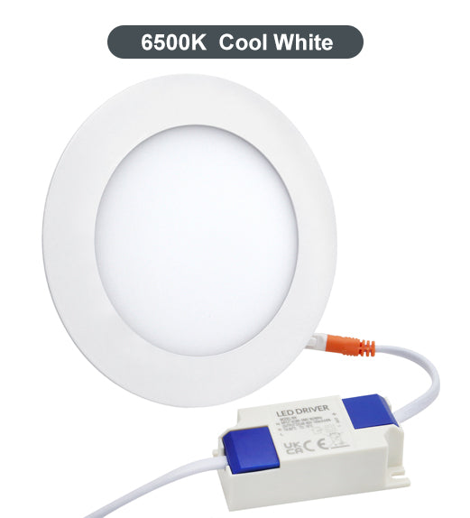 6w Recessed Ceiling LED Round Panel 6500K Cool White 120mm