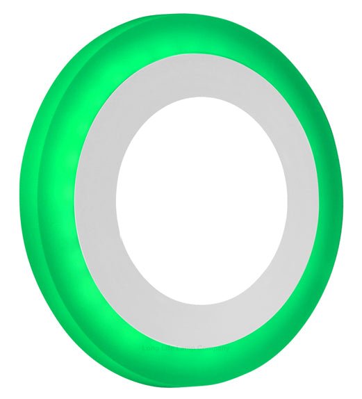 6w Recessed Ceiling LED Round Green Ring Panel 145mm - PanelHut Free Delivery on all orders
