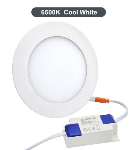 6w Recessed Ceiling LED Round Panel 6500K Cool White 120mm - PanelHut Free Delivery on all orders