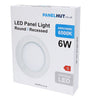 6w Recessed Ceiling LED Round Panel 6500K Cool White 120mm - PanelHut Free Delivery on all orders