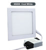 6W recessed LED square panel 120x120 cool white light
